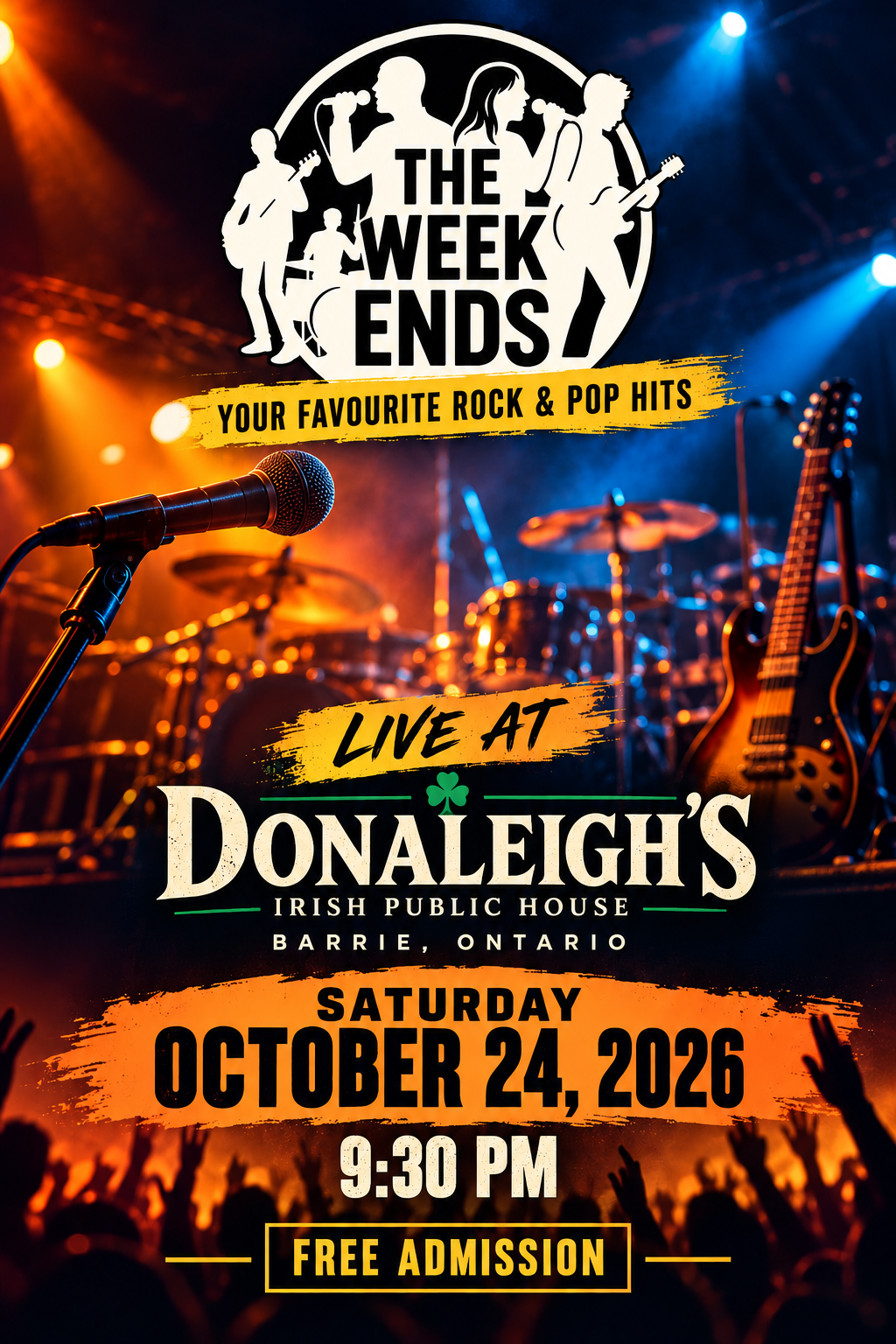 The Week Ends Live @ Donaleigh’s Irish Public House in Barrie, Ontario – October 24, 2026